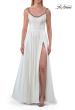 Picture of: Elegant A-Line Evening Gown with Beaded Straps and High Slit in White, Style: 33106, Detail Picture 5