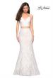 Picture of: Lace Two Piece Gown with Rhinestone Accents in White, Style: 27589, Detail Picture 7
