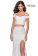 Picture of: Two Piece Off the Shoulder Sequin Lace Prom Dress in White, Style: 28565, Detail Picture 7