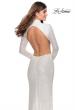 Picture of: Long Sleeve Sequin Prom Dress with Open Back in White, Style: 28771, Detail Picture 7