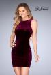 Picture of: High Neck Gown with Open Back and Illusion Sides in Wine, Style: 25007, Main Picture