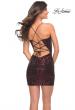 Picture of: Simple Sequin Dress with Slit and Lace Up Back in Wine, Detail Picture 8