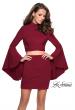 Picture of: Two Piece Bell Sleeve Jersey Dress with Open Back in Wine, Style: 26621, Detail Picture 2