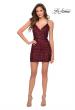 Picture of: Short Sequin Dress with Criss Cross Open Back in Wine, Style: 29171, Detail Picture 2