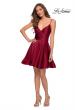 Picture of: Satin Homecoming Dress with Cut Out Corset Style Back in Wine, Style: 29242, Detail Picture 2