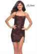 Picture of: Simple Sequin Dress with Slit and Lace Up Back in Wine, Detail Picture 2