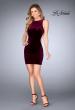 Picture of: High Neck Gown with Open Back and Illusion Sides in Wine, Style: 25007, Detail Picture 3