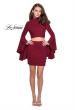 Picture of: Two Piece Bell Sleeve Jersey Dress with Open Back in Wine, Style: 26621, Detail Picture 4