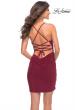 Picture of: Wrap Style Dress with Ruching and V Neckline in Wine, Detail Picture 5
