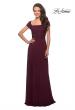 Picture of: Short Sleeve Long Gown with Beaded Bodice in Wine, Style: 26512, Main Picture