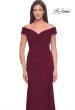 Picture of: Off the Shoulder Jersey Evening Gown with Ruching in Wine, Style: 31677, Detail Picture 11