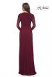 Picture of: Long Sleeve Jersey Evening Dress with Ruching Detail in Navy, Style: 30048, Back Picture