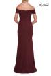 Picture of: Off-the-Shoulder Ruched Jersey Gown in Wine, Style: 33273, Back Picture