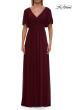 Picture of: Flattering Net Jersey Long Dress with Ruffle Sleeve in Wine, Style: 30009, Detail Picture 3