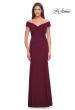 Picture of: Off the Shoulder Jersey Evening Gown with Ruching in Wine, Style: 31677, Detail Picture 3