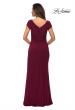 Picture of: Floor Length Jersey Evening Gown with Cap Sleeves in Wine, Style: 28026, Detail Picture 4