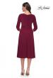 Picture of: Chic Tea Length Jersey Dress with Ruching in Wine, Style: 30069, Detail Picture 4