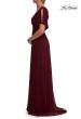 Picture of: Flattering Net Jersey Long Dress with Ruffle Sleeve in Wine, Style: 30009, Detail Picture 5