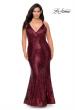 Picture of: Sequin Plus Size Prom Dress with Criss Cross Back in Wine, Style: 29051, Main Picture