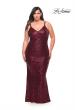 Picture of: V Neck Sequin Plus Size Long Gown in Wine, Style: 29546, Main Picture