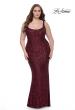 Picture of: Plus Size Prom Dress in Stretch Sequin and Square Neckline in Wine, Style: 31630, Main Picture