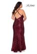 Picture of: Sequin Plus Size Prom Dress with Criss Cross Back in Wine, Style: 29051, Back Picture