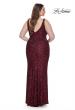 Picture of: Plus Size Prom Dress in Stretch Sequin and Square Neckline in Wine, Style: 31630, Back Picture