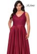 Picture of: A-line Plus Size Dress with Lace Sequin Bodice in Wine, Style: 29004, Detail Picture 1