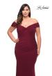 Picture of: Long Net Jersey Plus Dress with Bodice Design in Wine, Style: 29635, Detail Picture 1