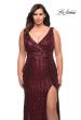Picture of: Long Sequin Plus Size Dress with Banded Waist in Wine, Style: 30182, Detail Picture 1