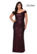 Picture of: Off The Shoulder Sequin Plus Size Prom Dress in Wine, Style: 28795, Detail Picture 2