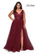 Picture of: Curvy A-line Prom Gown with Sequin Bodice and Tulle Skirt in Wine, Style: 29045, Detail Picture 2