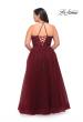 Picture of: Tulle Gown with Lace Bodice and High Neckline in Wine, Style: 29071, Detail Picture 2