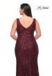 Picture of: Long Sequin Plus Size Dress with Banded Waist in Wine, Style: 30182, Detail Picture 2