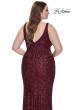 Picture of: Plus Size Prom Dress in Stretch Sequin and Square Neckline in Wine, Style: 31630, Detail Picture 2
