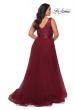 Picture of: Curvy A-line Prom Gown with Sequin Bodice and Tulle Skirt in Wine, Style: 29045, Detail Picture 3