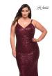 Picture of: V Neck Sequin Plus Size Long Gown in Wine, Style: 29546, Detail Picture 4