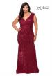 Picture of: Faux Wrap Bodice Sequin Plus Size Prom Gown in Wine, Style: 28962, Detail Picture 5