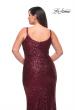 Picture of: V Neck Sequin Plus Size Long Gown in Wine, Style: 29546, Detail Picture 5