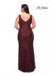 Picture of: Long Sequin Plus Size Dress with Banded Waist in Wine, Style: 30182, Detail Picture 6