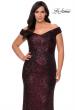 Picture of: Off The Shoulder Sequin Plus Size Prom Dress in Wine, Style: 28795, Detail Picture 7