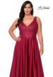 Picture of: A-line Plus Size Dress with Rhinestone Lace Bodice in Wine, Style: 29039, Detail Picture 7