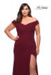 Picture of: Flattering Ruched Off the Shoulder Plus Size Dress in Wine, Style: 29722, Detail Picture 7