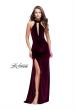 Picture of: Velvet Prom Dress with Open Back and Deep V Cut Out in Wine, Style: 25292, Main Picture