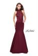 Picture of: Form Fitting Prom Dress with Denim Mermaid Skirt in Wine, Style: 25792, Main Picture