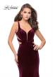 Picture of: Form Fitting Velvet Mermaid Gown with Side Cut Outs in Wine, Style: 25866, Main Picture