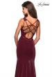 Picture of: Jersey Prom Dress with Strappy Back and Lace Accents in Wine, Style: 27474, Main Picture
