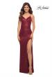 Picture of: Long Stretch Sequin Dress in Jewel Tones with Open Back in Wine, Main Picture