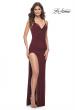 Picture of: Net Jersey Ruched Fitted Dress with Illusion and Boning on Back in Wine, Style: 32160, Main Picture