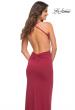Picture of: Jersey Long Dress with Ruched Design on Front Waist in Wine, Detail Picture 8